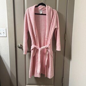 Softies Women's Ultra Soft Marshmallow Ribbed Wrap Robe, Pink S/M